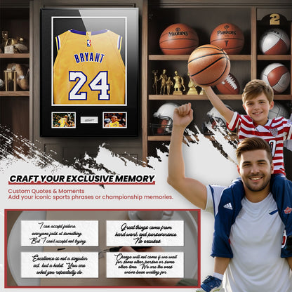 CCDCC 2-PACK Large Lockable Rectangle Sports Soccer Jersey Display Frame Shadow Box - Aluminum Alloy, UV-Protection Transparent Acrylic, Hanger, Installation & Mount Hardware - Wall Home Decor Photo Frame